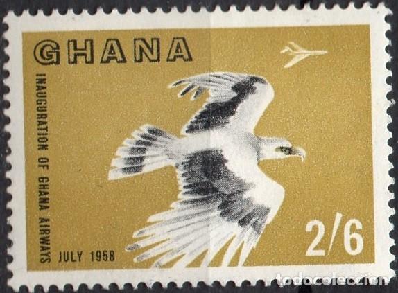 Selos: GHANA/1958/MH/SC#35/ INAUGURACION DE GHANA AIRWAYS/ AVIONES/ 2sh 6p