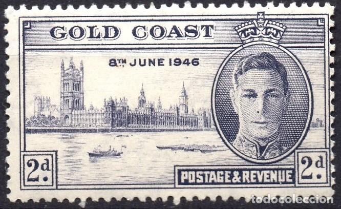 Briefmarken: GOLD COAST/1946/MH/SC#128a/EMISION DE PAZ / REY JORGE VI / KGVI / / 2p PERF 13 1/2x14