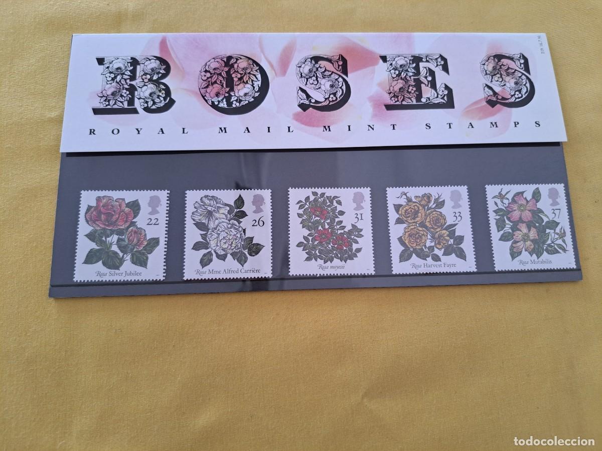 Selos: SERIE 5 SELLOS ROYAL MAIL MINT STAMPS ROSES
