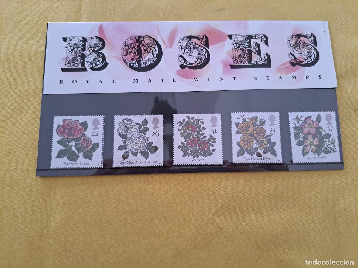 Selos: SERIE 5 SELLOS ROYAL MAIL MINT STAMPS ROSES