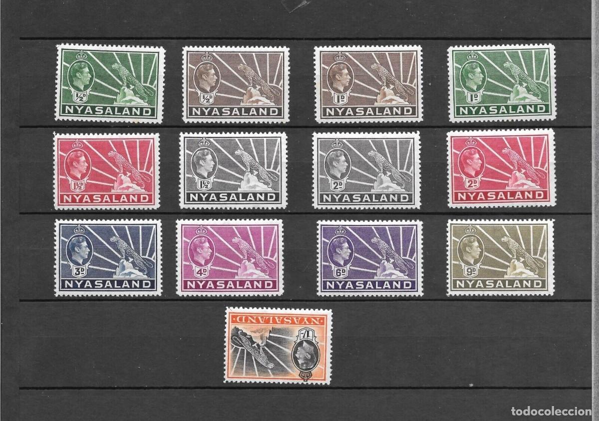 Selos: NYASALAND (MALAWI) 1938/42-Juego Completo-George VI Sg 130/138-130a/133a-MNH **