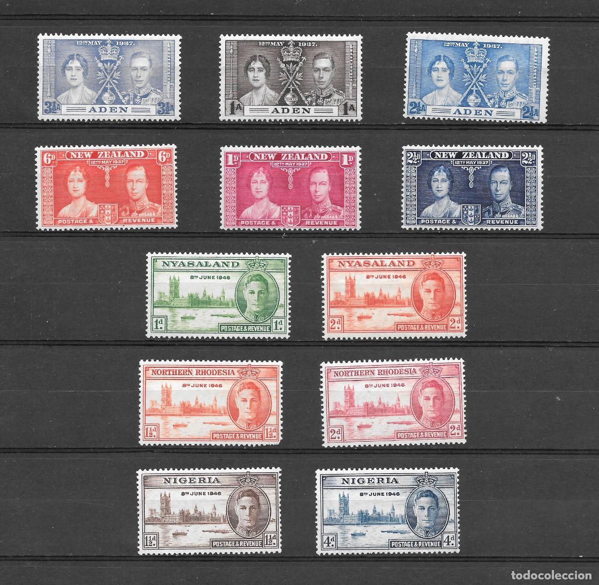 Briefmarken: COLONIAS BRITANICAS 1937 y 1946.-Liquidacion- 5 SERIES COMPLETAS .- MNH**
