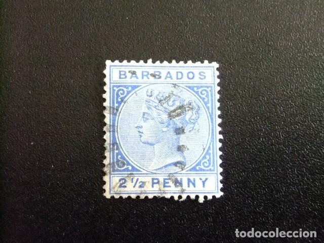 Briefmarken: 49 BARBADOS 1882 - 1886 / REINA VICTORIA / YVERT 41 FU fili. CA defec.