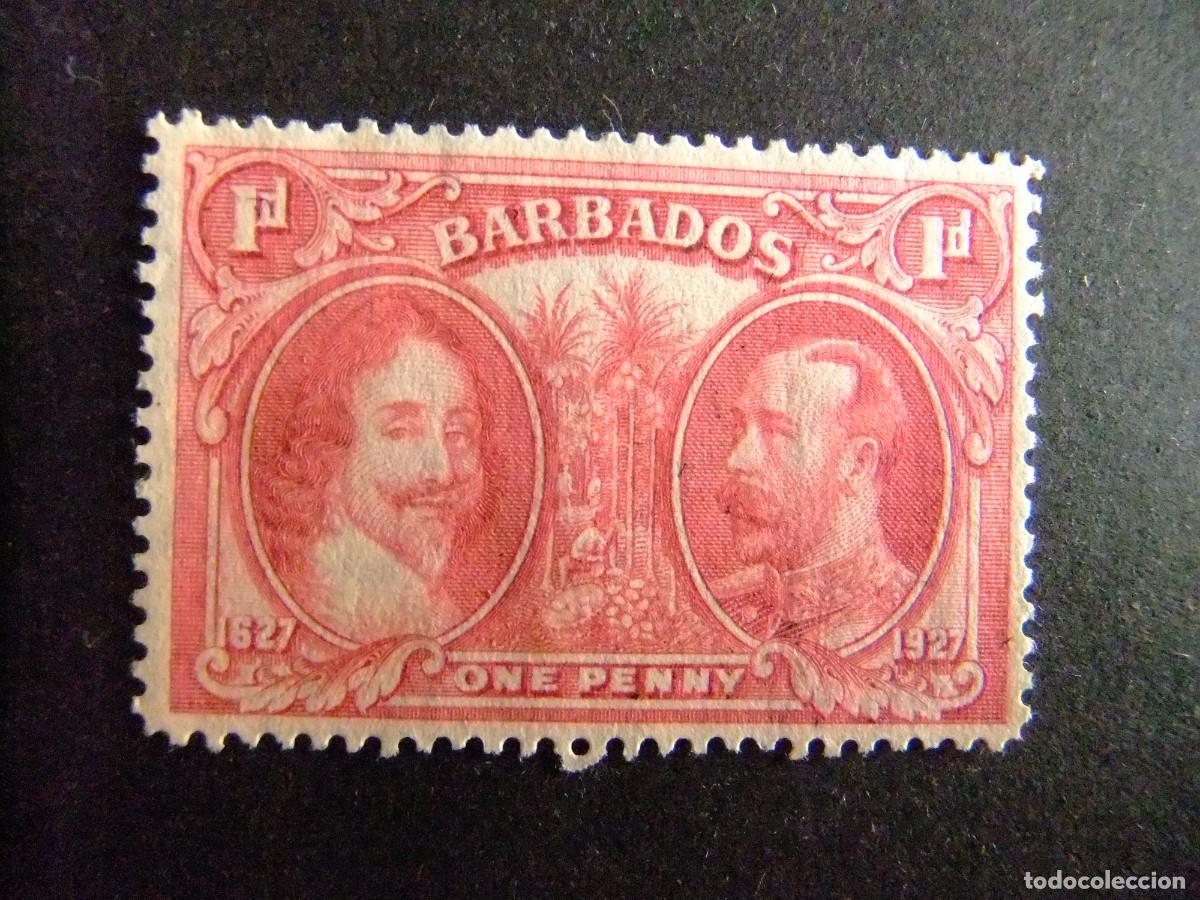 Timbres: 49 BARBADOS 1927 / EFFIGIES DE CHARLES I et GEORGE V / YVERT 154 FU