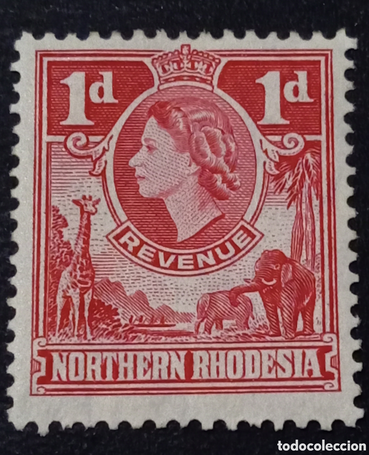 Briefmarken: (RHNO-101) RODESIA DEL NORTE 1955 1 d - Inscripci&oacute;n &rdquo;REVENUE Nuevo