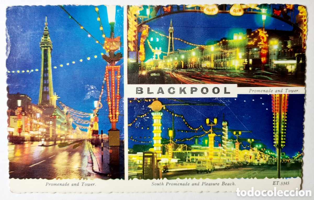 Sellos: 2 Postales de Gran Breta&ntilde;a, Blackpool - Foto 1