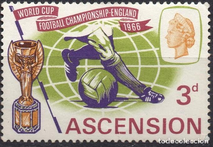 Briefmarken: ASCENSION/1966/MH/SC#100/ EMISION MUNDIAL DE FUTBOL INGLATERRA 1966/ DEPORTES/ 3p