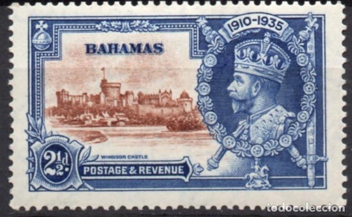Timbres: BAHAMAS/1935/MH/SC#94/ EMISION JUBILEO DE PLATA / REY JORGE V / KGV / 2 1/2P AZUL & MARRON