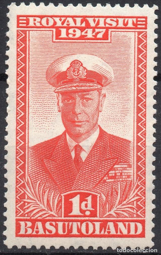 Briefmarken: BASUTOLAND/1947/MH/SC#35/ VISITA REAL DE REY JORGE V & REINA ELIZABETH / REALEZ/ 1p ROJO