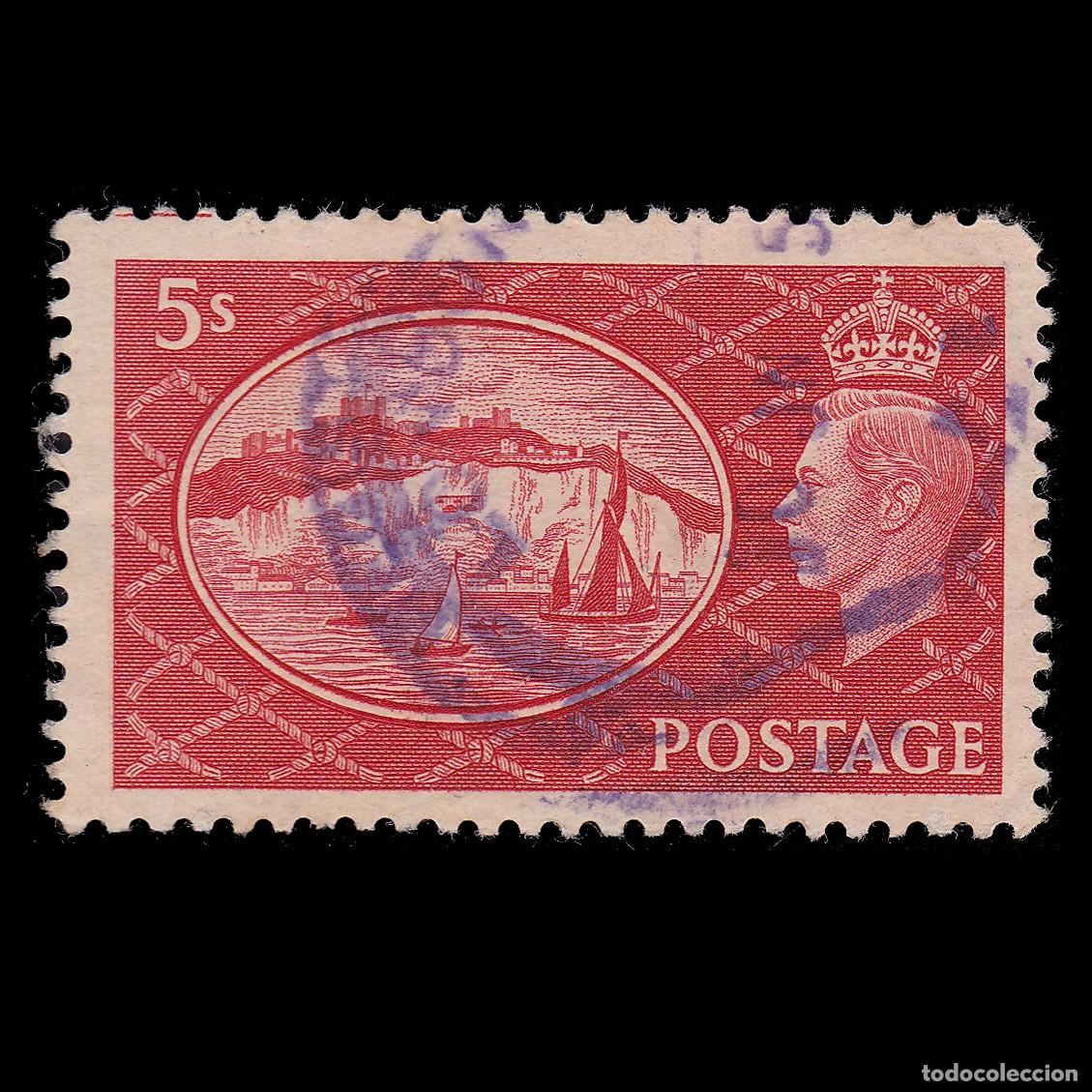 Selos: GB.GEORGE VI.1951 white cliffs dover 5s red .USED SG 510