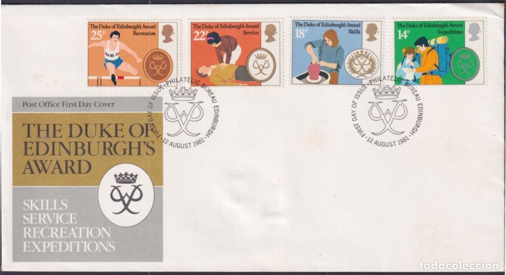 Timbres: F-EX51349 UK ENGLAND FDC EDINBURGH 1981 SKILL SERVICE RECREATION SPORT.