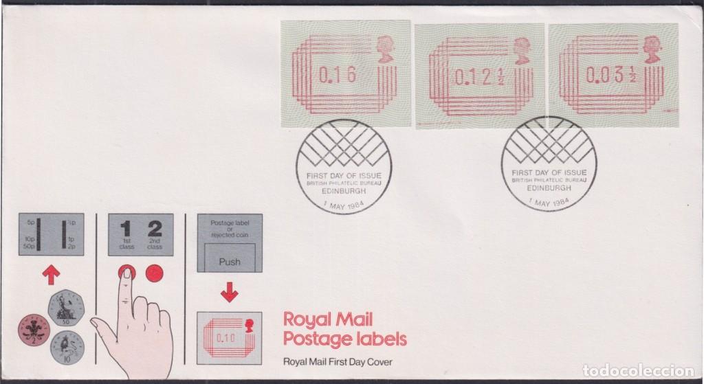 Timbres: F-EX51383 UK ENGLAND FDC EDINBURGH 1984 POSTAGE LEBELS ATM.