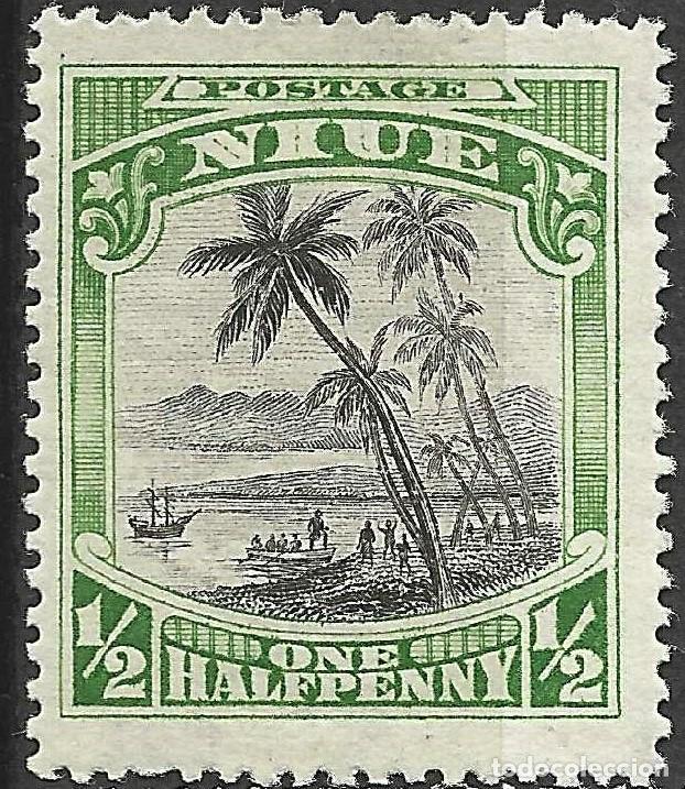 Timbres: NIUE/1925-7/MH/SC#41/ LLEGADA DEL CAPITAN COOK 1/2p AMARILLO VERDE & NEGRO WMK 61