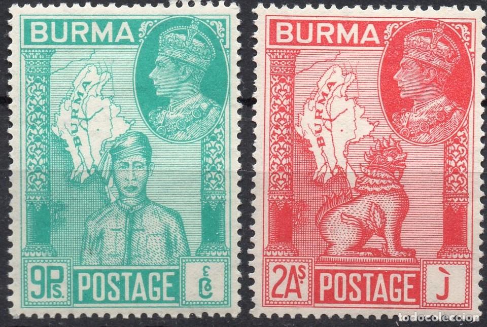 Timbres: BURMA/1946/MNH/SC#66, 68/ REY JORGE VI / VICTORIA DE LOS ALIADOS EN LA WWII / SET PARCIAL