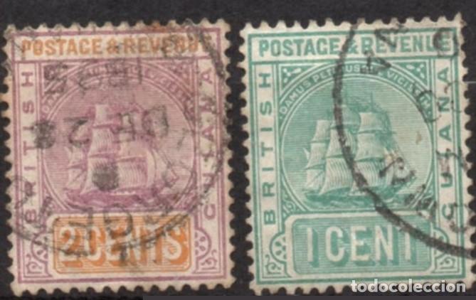 Selos: BRITISH GUIANA/1889-1903/USED/SC#131, 132/ BARCOS / SET PARCIAL