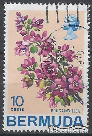 Sellos: BERMUDA 1970 - FLORES, BUGANVILLA - USADO - Foto 1