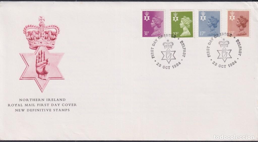 Sellos: F-EX51391 UK ENGLAND FDC BELFAST 1984 MACHIN NORTH IRELAND.
