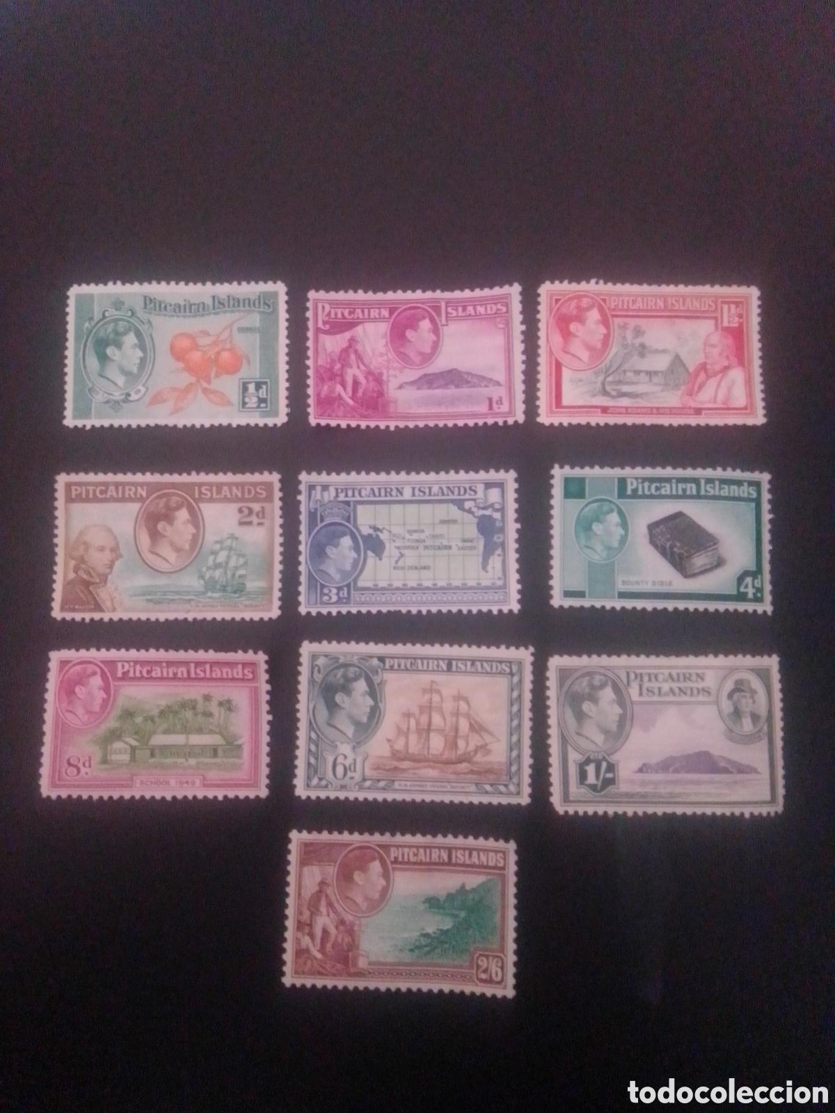 Sellos: Pitcairn Jorge VI completa - Foto 1