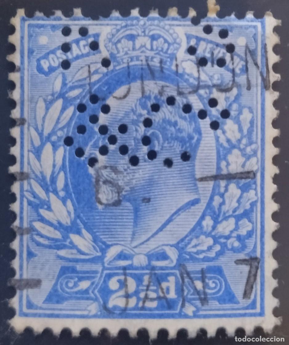 Sellos: INGLATERRA PERFORADO - PERFIN. USADO - USED. - Foto 1
