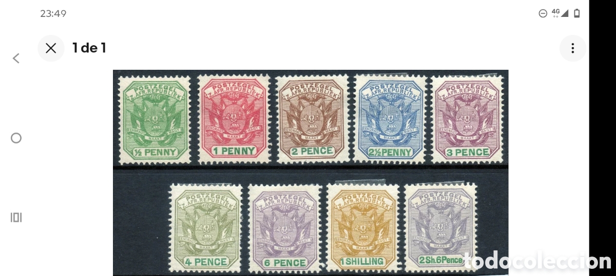 Sellos: Transvaal 1896 serie completa a 2/-6 - Foto 1