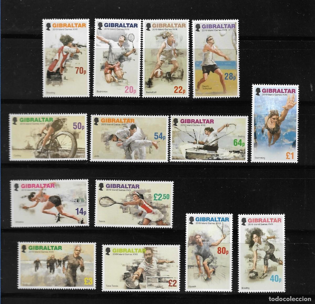 Sellos: GIBRALTAR 2019, SERIE Ivert 1910/23 - DEPORTES. MNH.