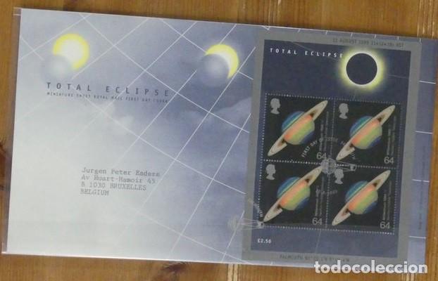 Sellos: GRAN BRETA&Ntilde;A 1999 SPD FDC ECLIPSE SOLAR ESPACIO SPACE ESPACE - Foto 1