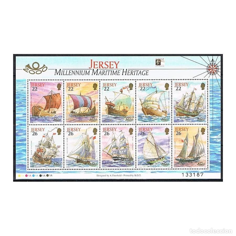 Selos: Jersey 2000 [SLL] HB Historia de la Navegaci&oacute;n - Exposici&oacute;n de Londres (MNH)