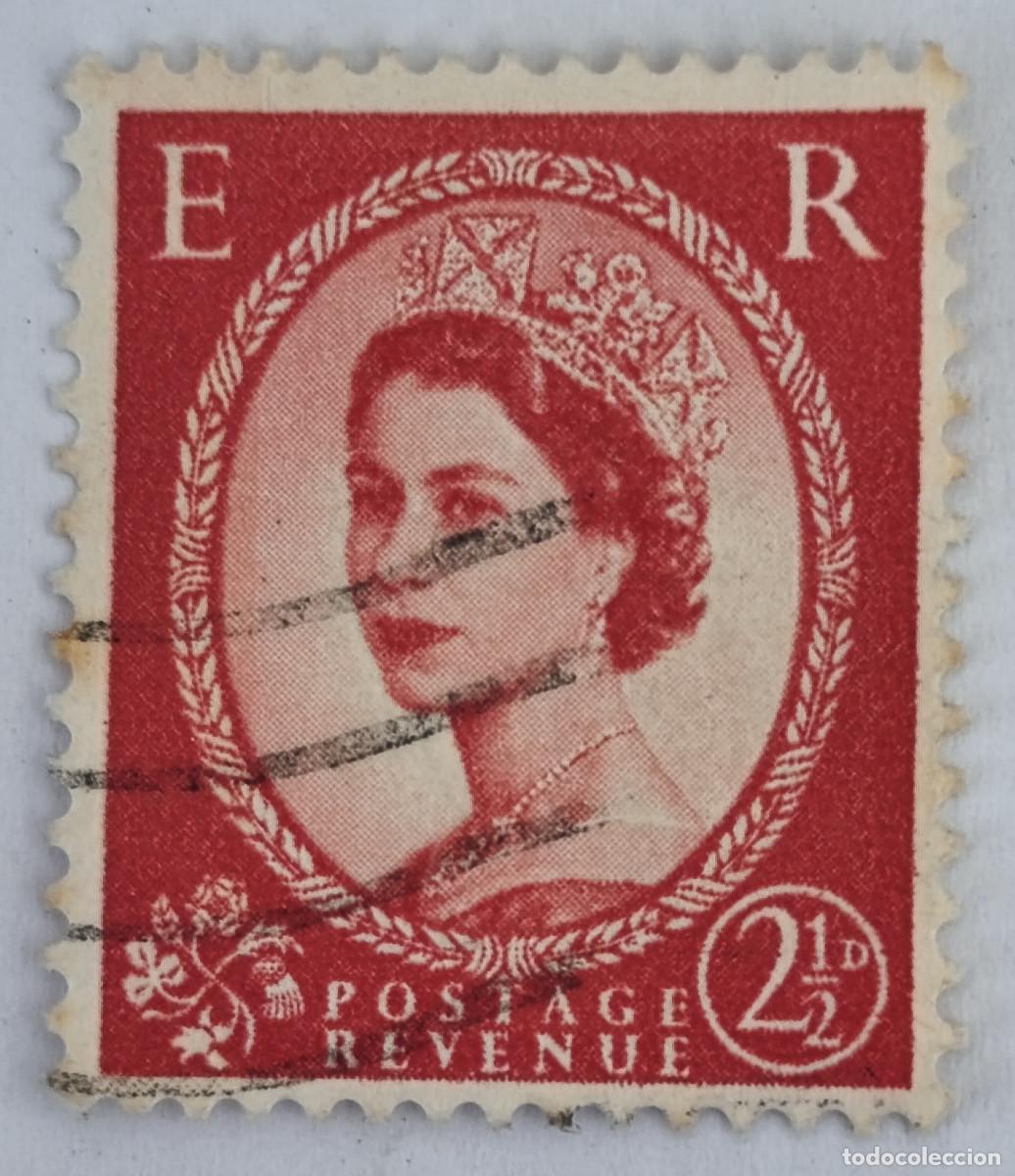 Sellos: USADO - GRAN BRETA&Ntilde;A - Queen Elizabeth II - Predecimal Wilding 1954 - Yvert et Tellier GB 266B