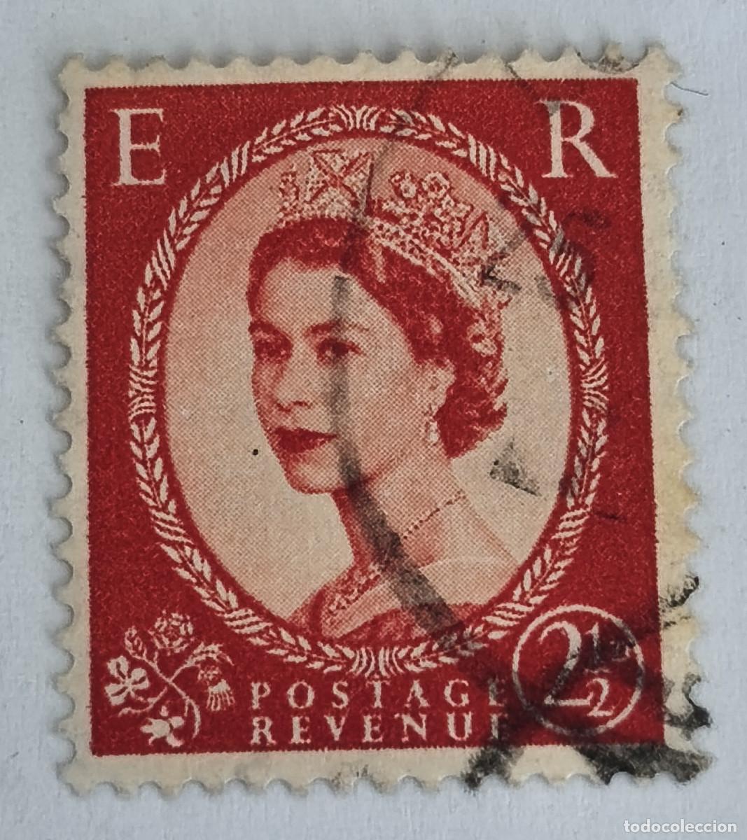 Sellos: USADO - GRAN BRETA&Ntilde;A - Queen Elizabeth II - Predecimal Wilding 1954 - Yvert et Tellier GB 266B