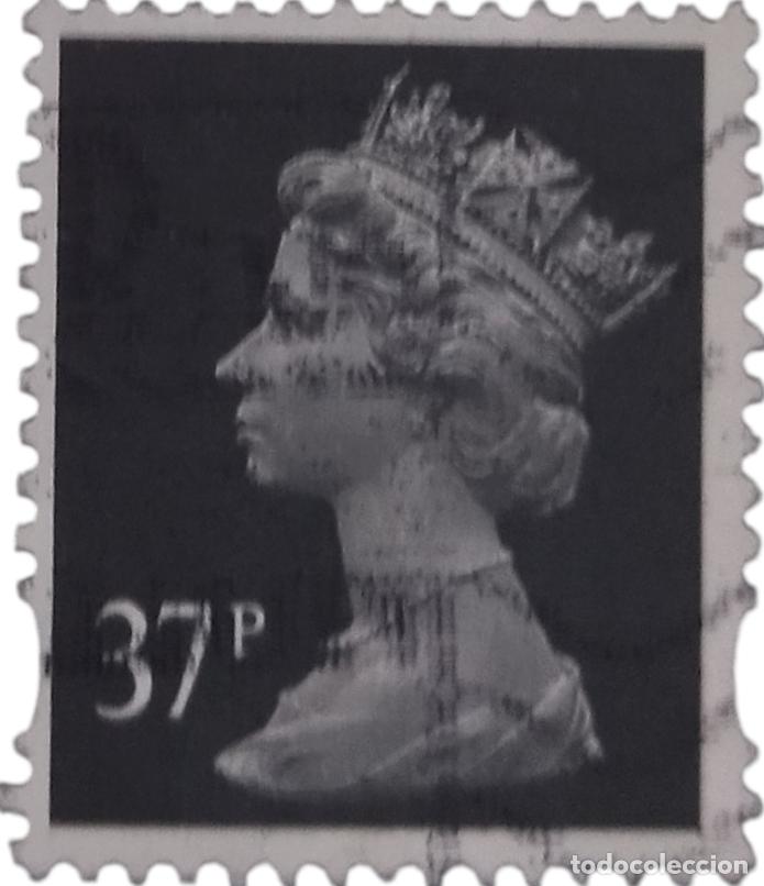 Sellos: GrAN BRETA&Ntilde;A 2002 Isabel II - Mach&iacute;n. USADO.