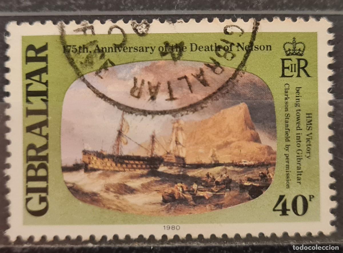 Sellos: Sello usado de Gibraltar 1980: 175 aniversario de la muerte de Nelson