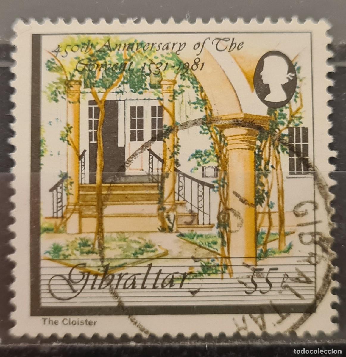 Sellos: Sello usado de Gibraltar 1981: 450 aniversario del Convento, residencia del Gobernador