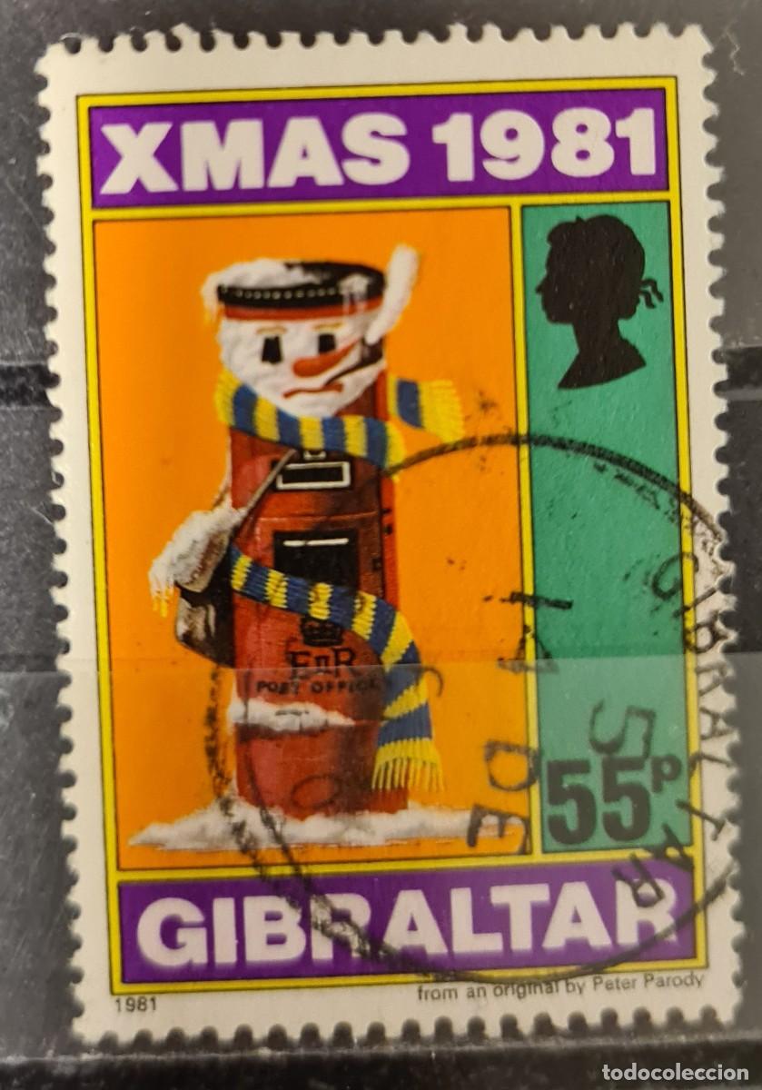 Sellos: Sello usado de Gibraltar 1981: Navidad