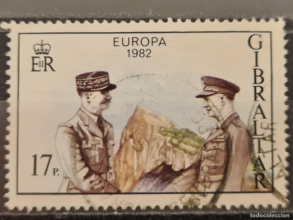 Sellos: Sello usado de Gibraltar 1982. Europa, hecho hist&oacute;rico: operaci&oacute;n Torch