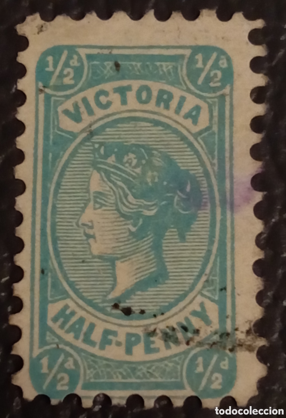 Sellos: Sello Victoria Australia 1901 - 1/2d Verde Bantam - SG 376 / Scott 193
