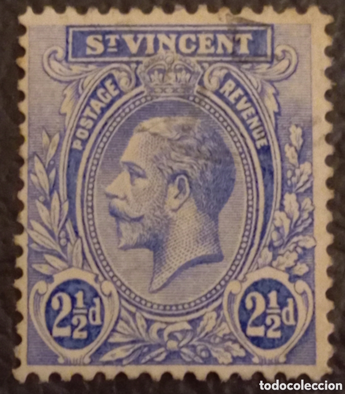Sellos: Sello San Vicente 1913 - Rey Jorge V - 2&frac12;d Azul - Cat. SG 133 / Scott 106