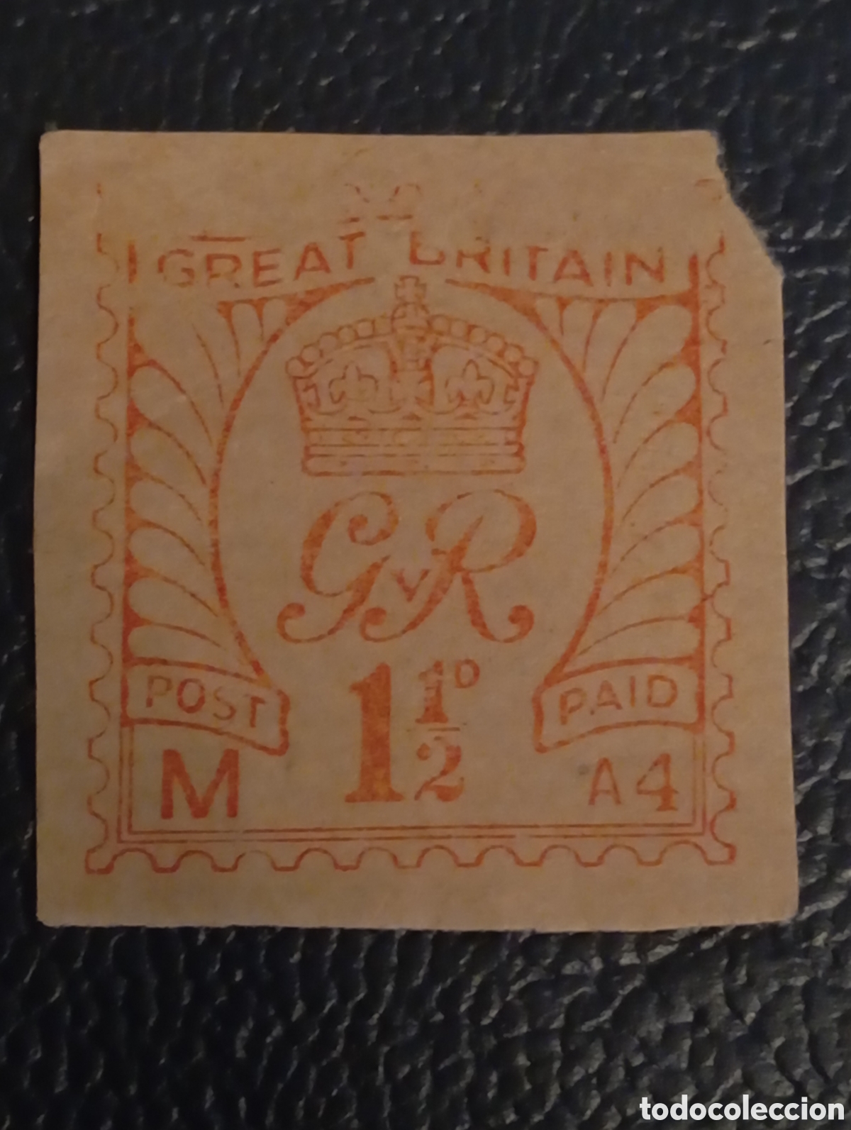 Sellos: Gran Breta&ntilde;a 1928 - Franqueo Mec&aacute;nico Jorge V 1&frac12;d - Cat. Hawkins #A4
