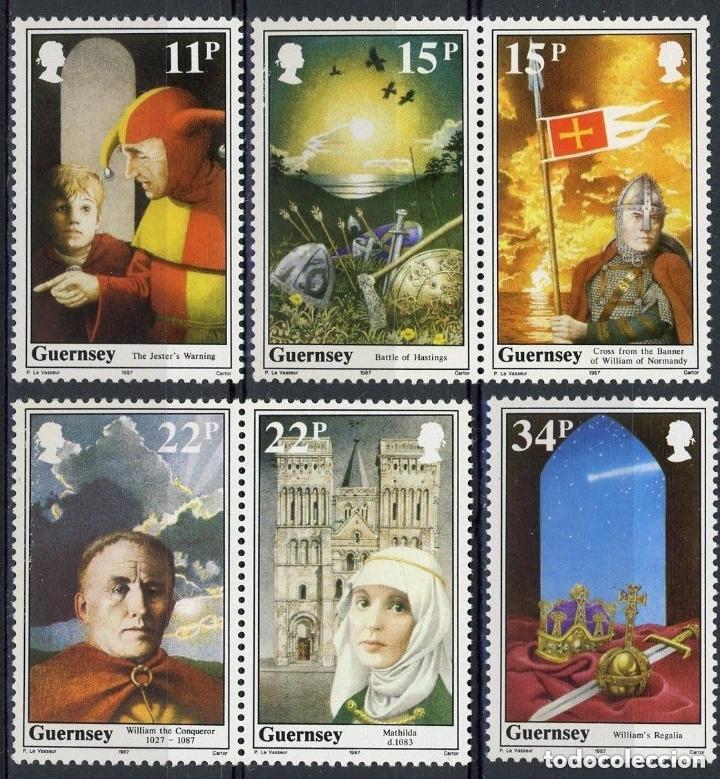 Sellos: Guernesey 1987 Ivert 401/6 *** 900&ordm; Aniversario de la Muerte de Guillermo el Conquistador