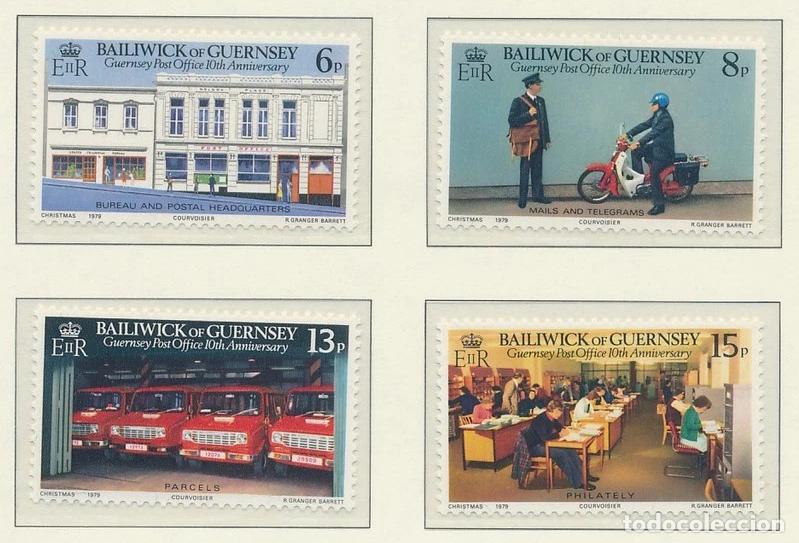 Sellos: Guernesey 1979 Ivert 190/3 *** Navidad - 10&ordm; Aniversario Independencia Postal