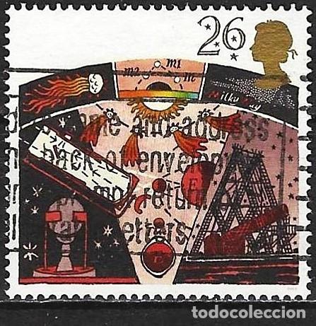 Sellos: Gran Breta&ntilde;a 1990 - Mi 1297 - YT 1491 - Astronom&iacute;a : Telescopio de Newton