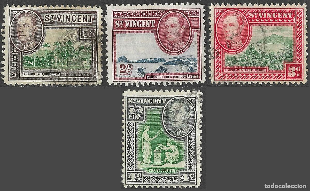 Sellos: ST. VINCENT/1946/USED/SC#157-60/ REY JORGE VI / KGVI / SET PARCIAL