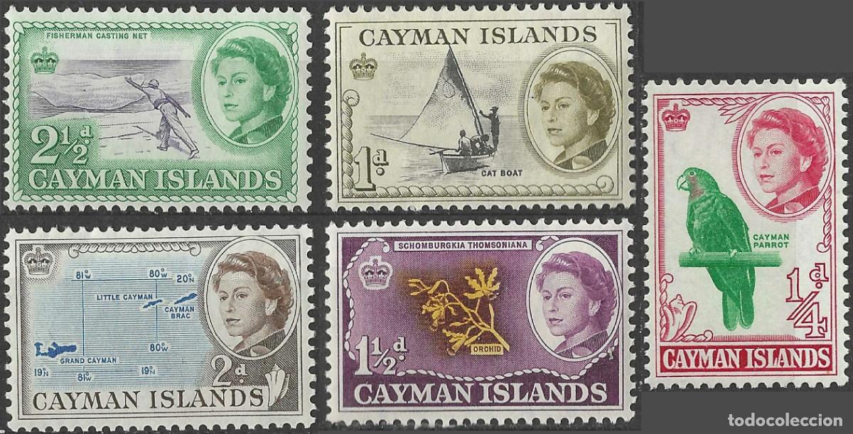 Sellos: CAYMAN ISLAND/1962/MH/SC#153-157/ REINA ELIZABETH II /QEII / SET PARCIAL