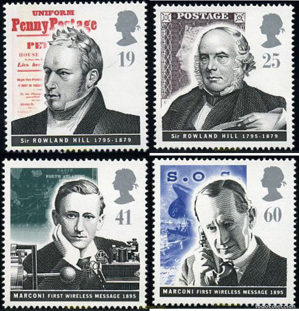 Sellos: 142429 MNH GRAN BRETA&Ntilde;A 1995 200 ANIVERSARIO DEL NACIMIENTO DE SIR ROWLAND HILL Y 100 DEL PRIMER M