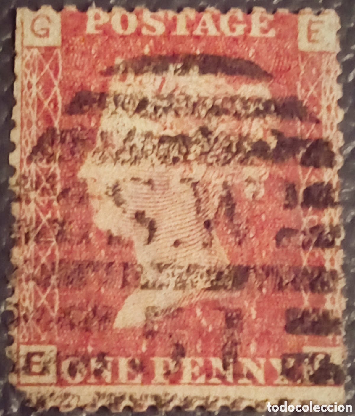 Sellos: Reino Unido 1864 - Penny Red Placa 76 (Visible 6) - SG 43 - Letras GE-EG