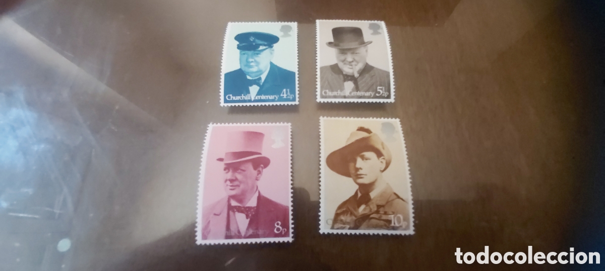 Sellos: Gran Breta&ntilde;a 1974 Ivert 735/38 *** Centenario del Nacimiento de Sir Winston Churchill