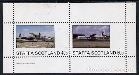Sellos: GB LOCAL STAFFA 1982 SHEET MNH AIRPLANES PLANES AVIONES AVIACION AVIATION AVIONS FLUGZEUGE AEREI