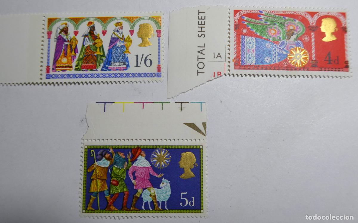 Sellos: 3 sellos postales de Navidad de Reino Unido, diferentes valores ,nuevos