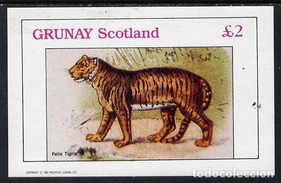 Sellos: GB LOCAL GRUNAY 1982 SHEET FAUNA TIGERS TIGRES RAUBKATZEN FELINOS FELINES WILD CATS WILDLIFE