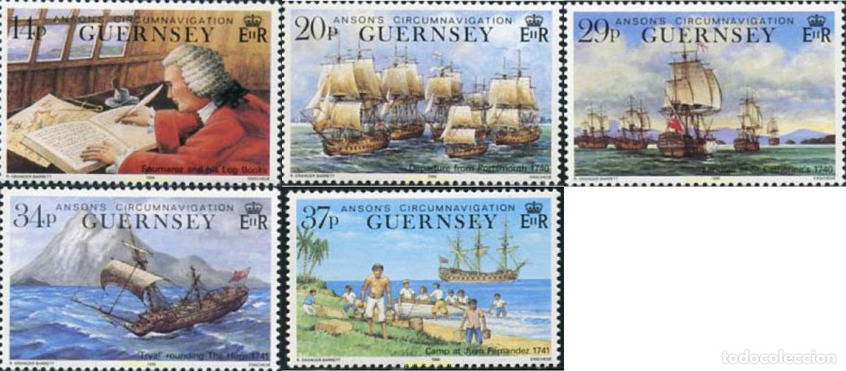Sellos: 167440 MNH GUERNSEY 1990 250 ANIVERSARIO DEL VIAJE ALREDEDOR DEL MUNDO DE GEORGE ANSON