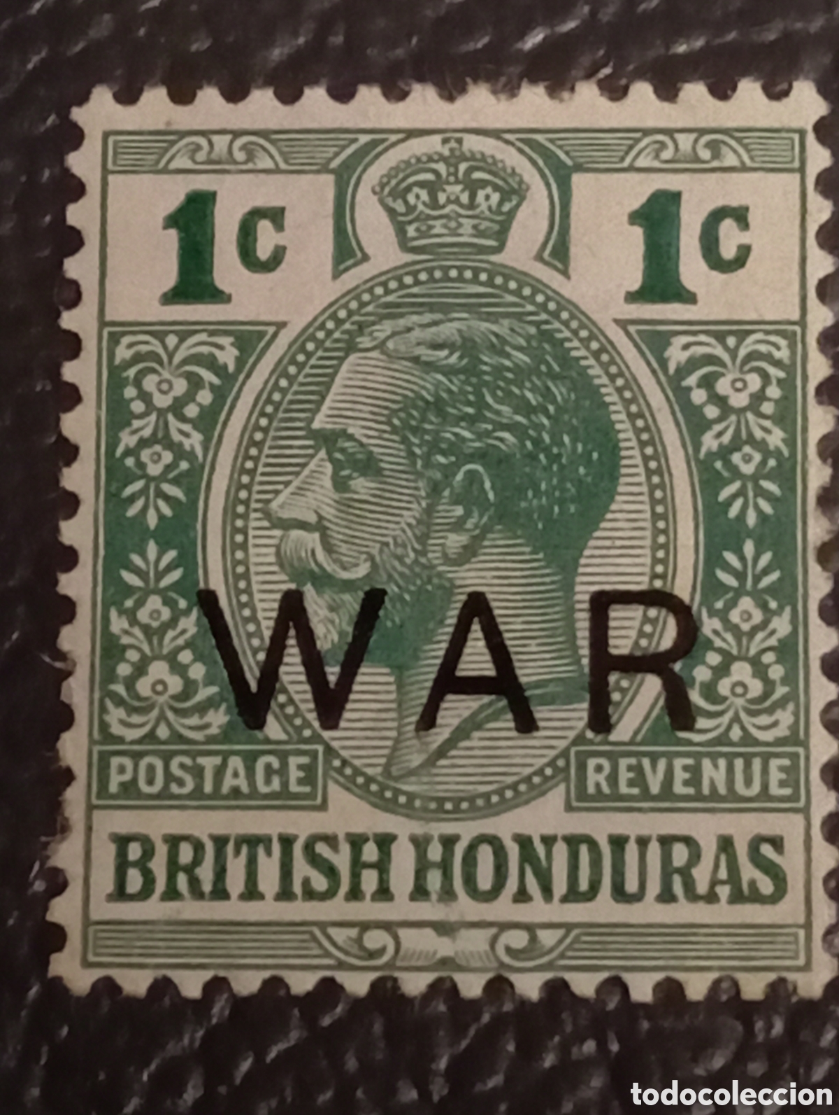 Sellos: Honduras Brit&aacute;nica 1917 - Jorge V 1c Verde (War Tax) - Scott #116 / SG #119 - MH